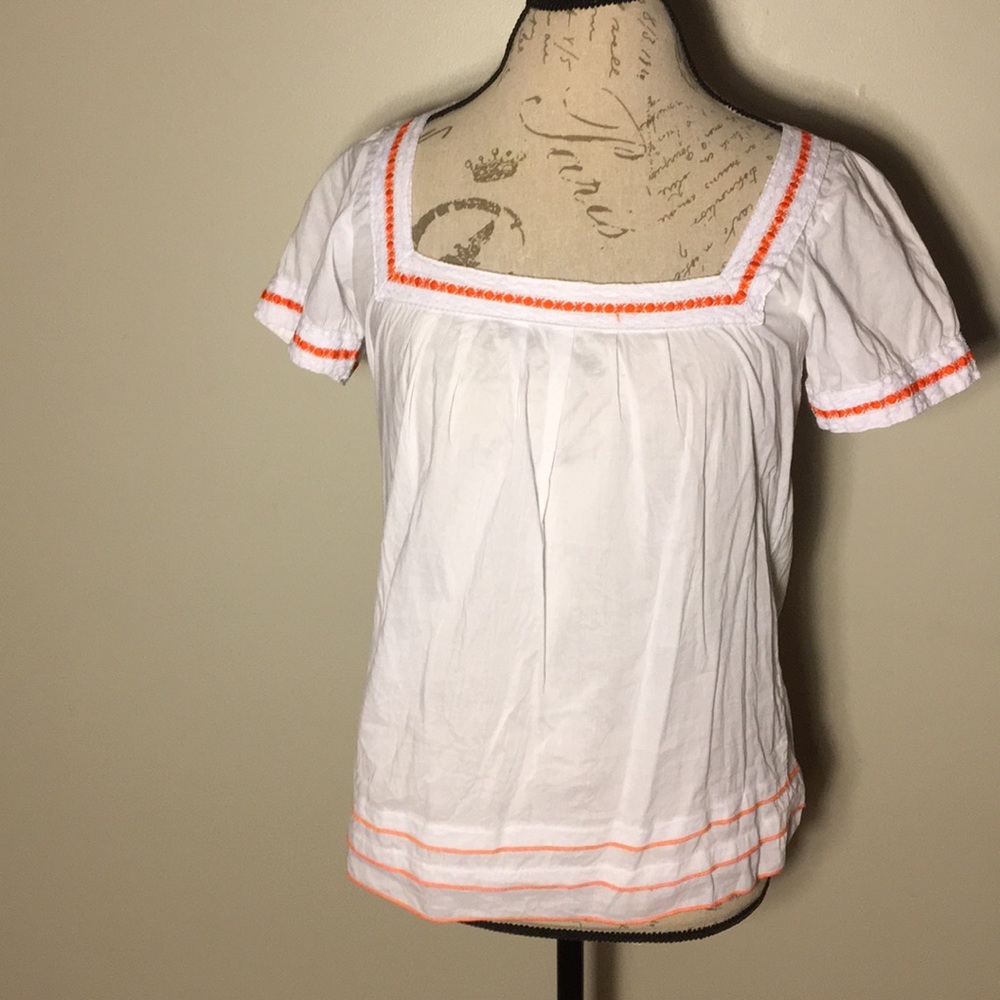 Short sleeve flowy cut peasant top, Small